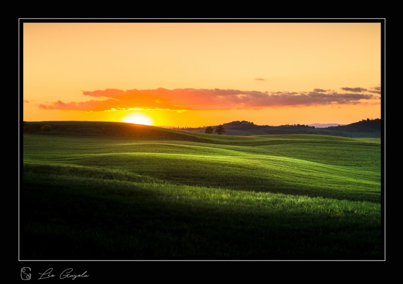 Stage photo en Toscane, paysage de printemps, coucher de soleil / séjour photo panoramique