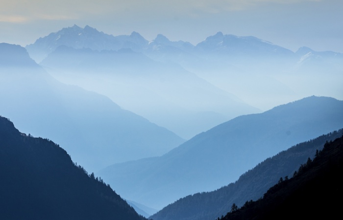 Paysage de brume dasn les Ecrins