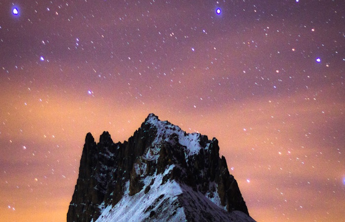 Paysage de nuit pris lors du stage photo automnal dans la vallée de la Clarée, entre le Mont Thabor et la vallée étroite