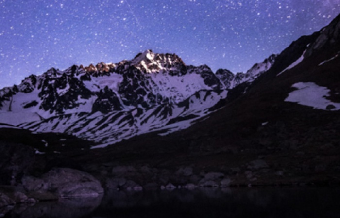 Paysage de nuit pris lors du stage photo dans le parc naturel des Ecrins, entre Vallouise et Serre Chevalier